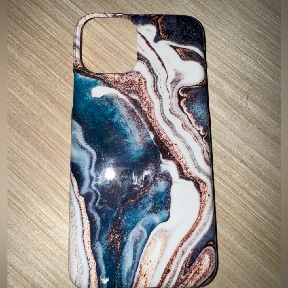 iPhone 11 Pro phone case Blue/Gold/Teal Marble
